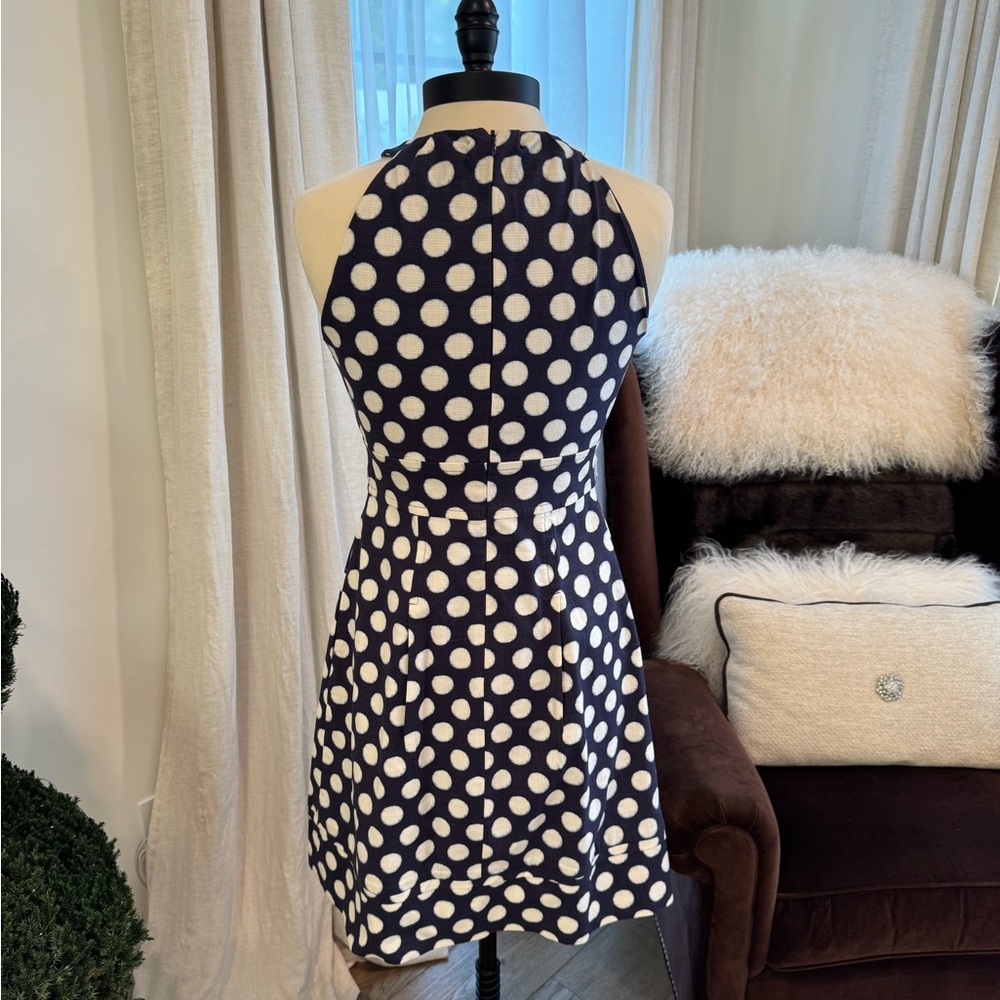 Eliza J Navy & White Polka Dot Dress - Size 6 - Picture 9 of 10